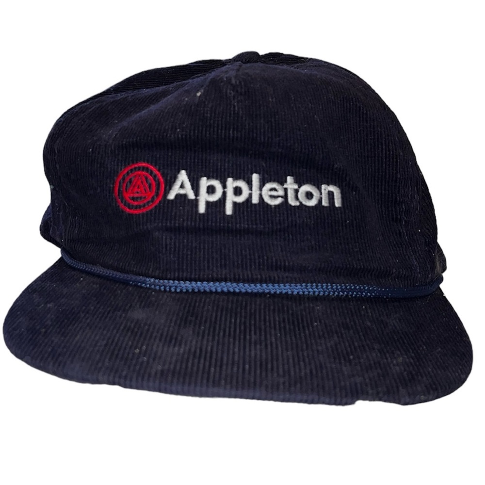 Vintage Cali-Fame Appleton Corduroy Adjustable Closure Hat Navy Made In USA